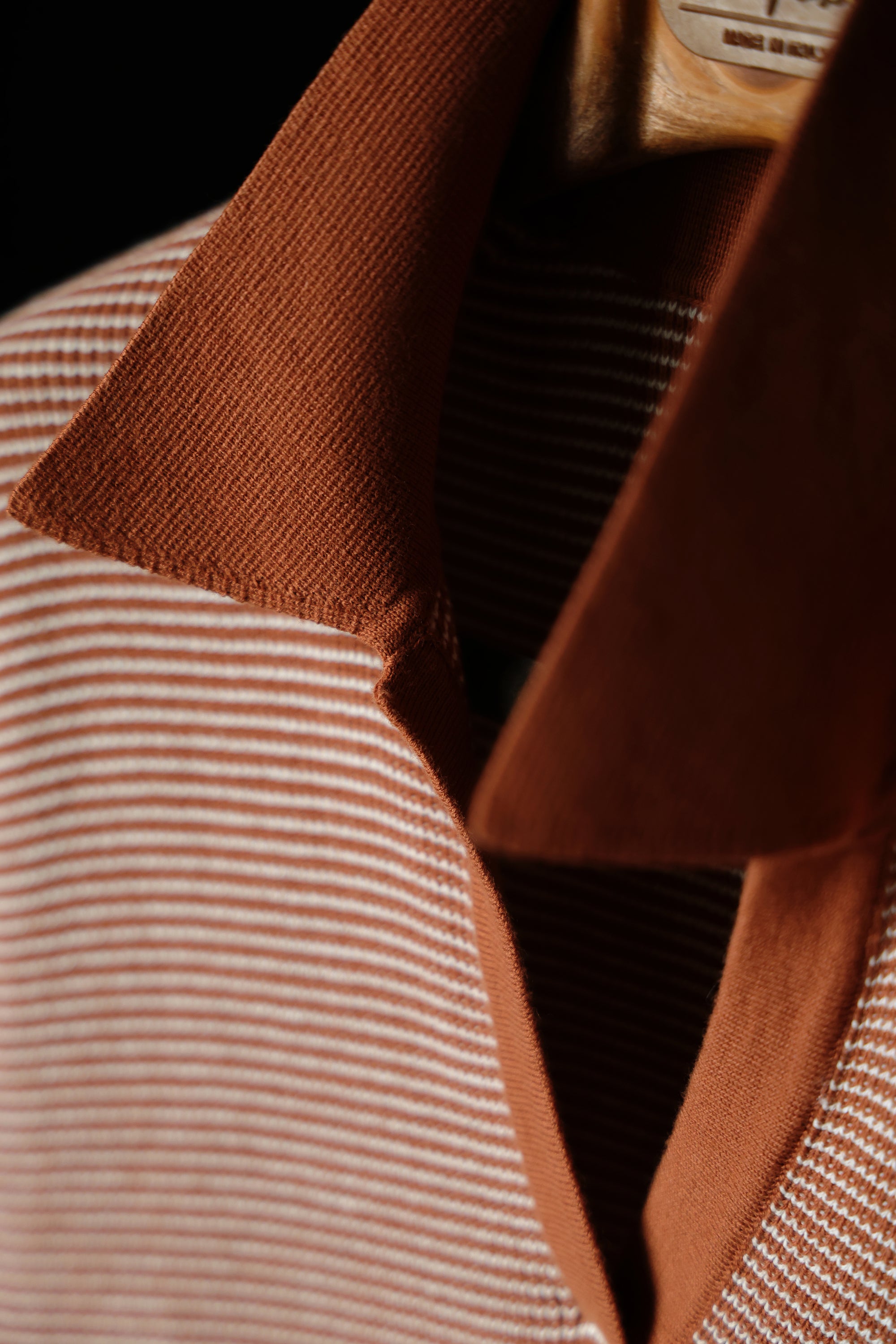 Ugentle Open Collar Cotton Knitted Polo Terracotta