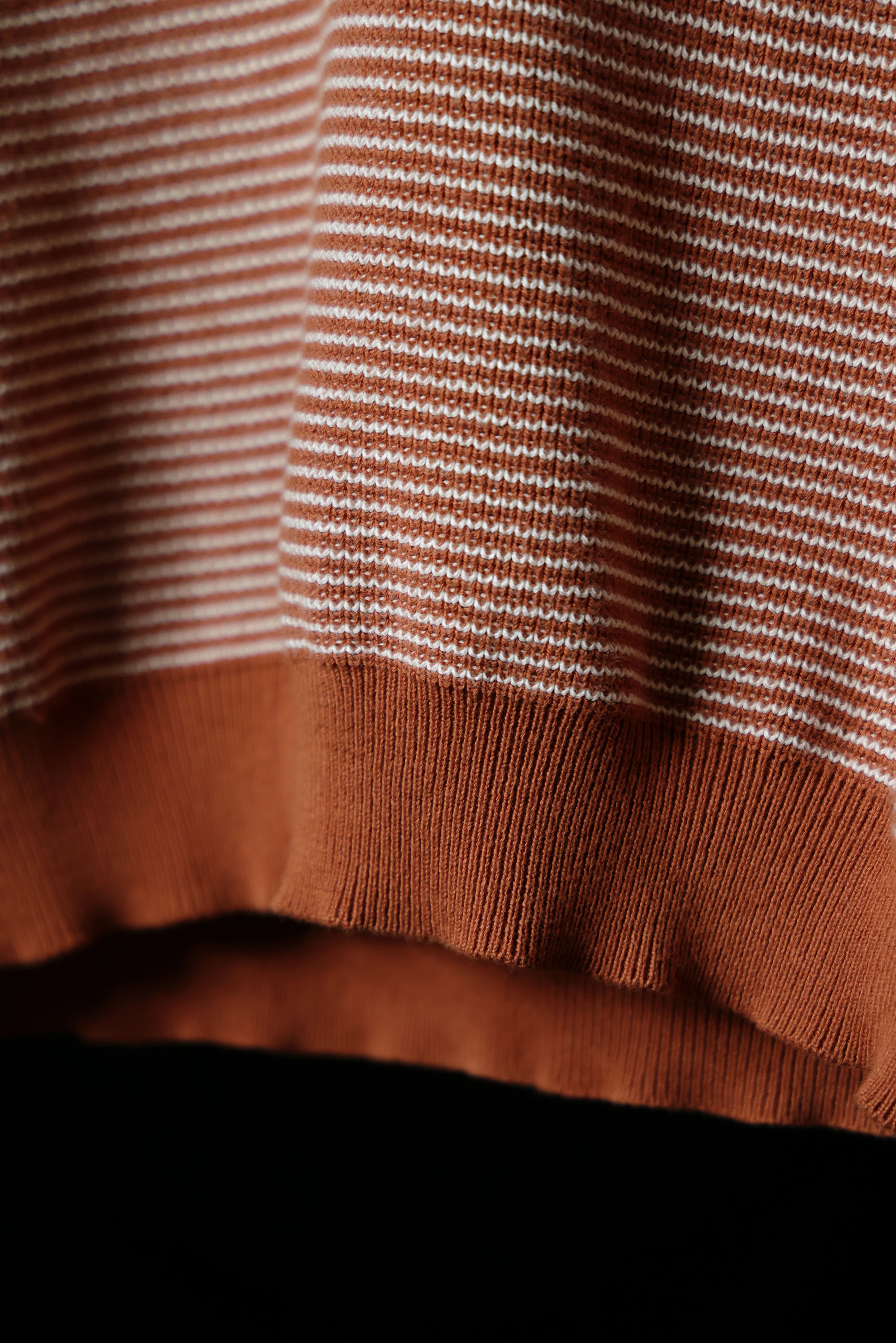 Ugentle Open Collar Cotton Knitted Polo Terracotta