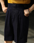 Ugentle Gurkha Linen Shorts — Navy