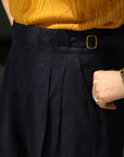 Ugentle Gurkha Linen Shorts — Navy