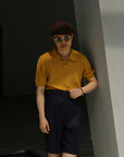 Ugentle Gurkha Linen Shorts — Navy