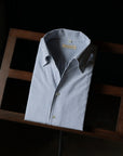 Ugentle One-piece Collar Shirt — Blue Pencil Stripe Seersucker
