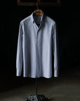 Ugentle One-piece Collar Shirt — Blue Pencil Stripe Seersucker