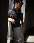 Ugentle Open Collar Cotton Knitted Polo Indigo
