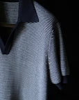 Ugentle Open Collar Cotton Knitted Polo Indigo