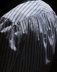 Ugentle Button down Collar Linen-Cotton — Light Grey Stripe