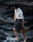 Ugentle Linen Shorts — Denim