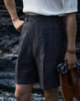 Ugentle Linen Shorts — Denim