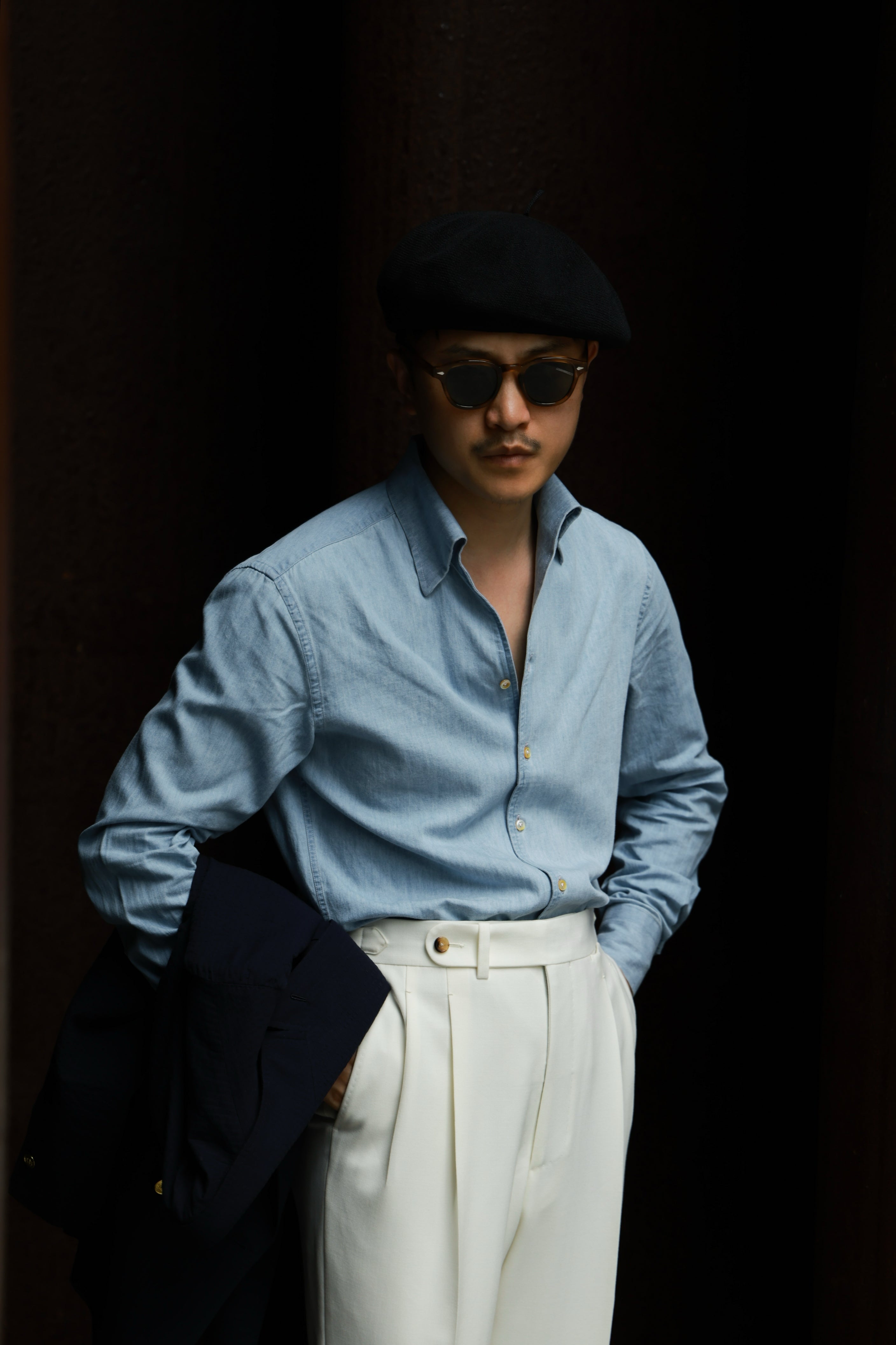 Ugentle One-piece Collar Shirt — Washed Denim – Yearn Shoemaker