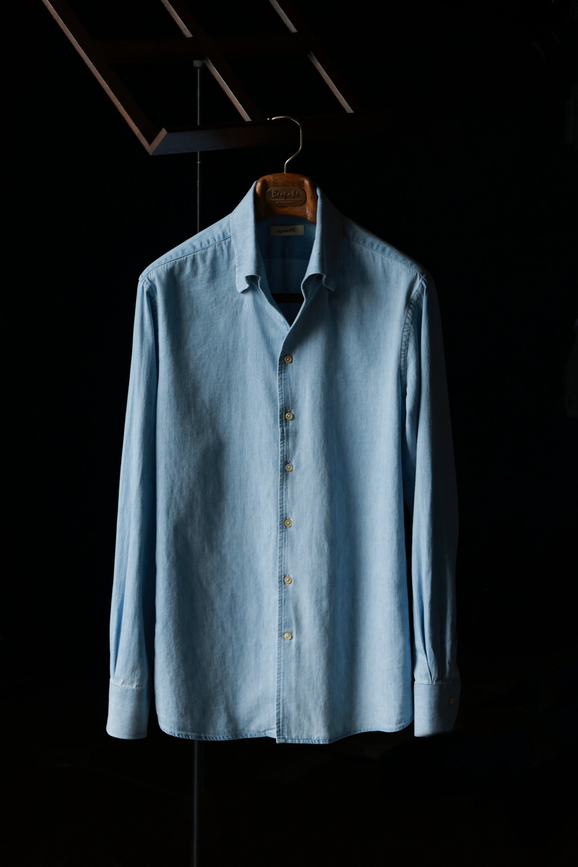 Ugentle One-piece Collar Shirt — Washed Denim