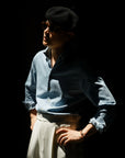 Ugentle One-piece Collar Shirt — Washed Denim