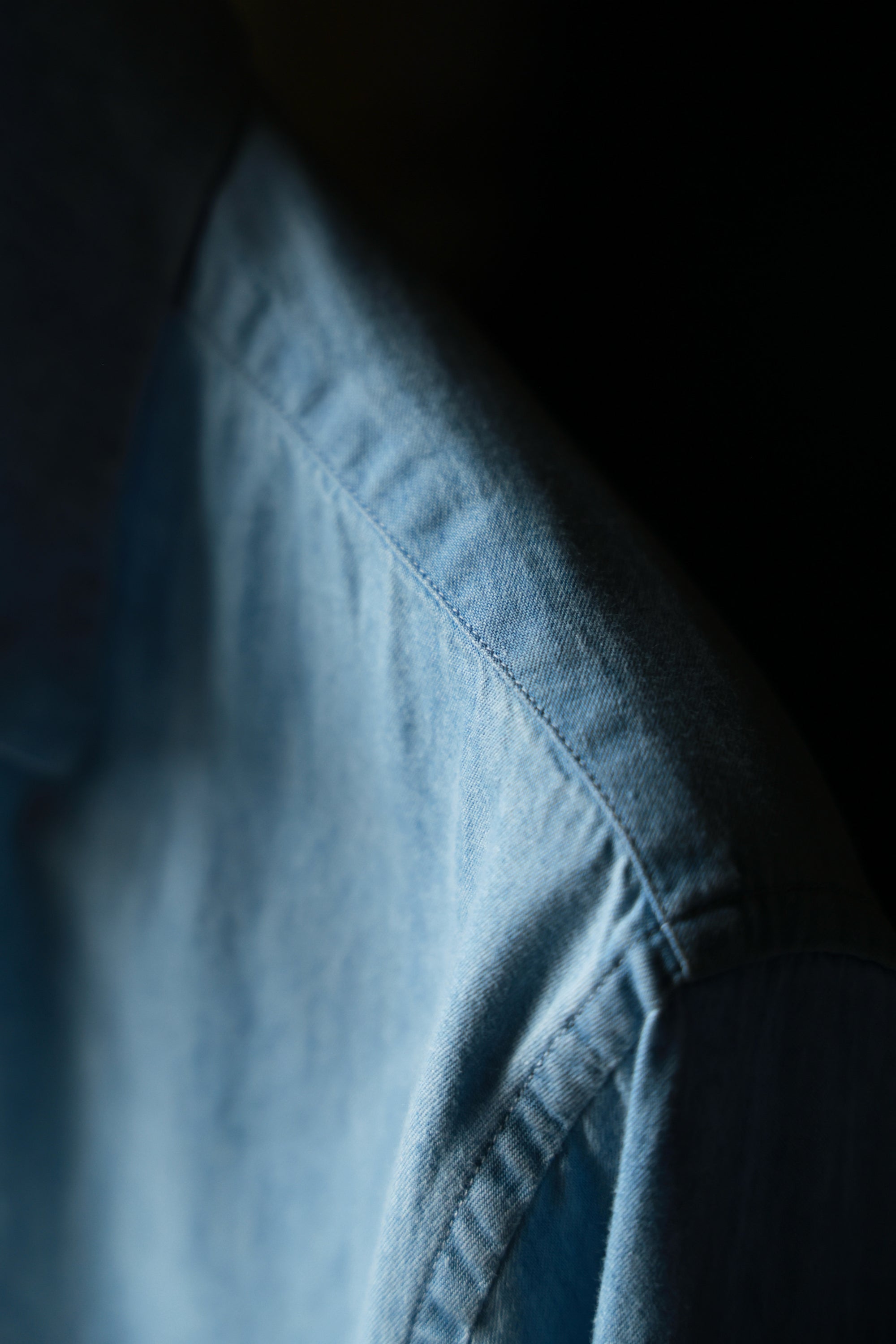 Ugentle One-piece Collar Shirt — Washed Denim