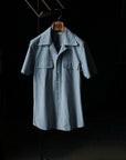 Ugentle Cuban Collar Short Sleeve Shirt — Navy Stripe Seersucker
