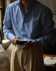 Ugentle Button Down Collar Shirt — Blue Pencil Stripe