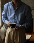 Ugentle Button Down Collar Shirt — Blue Pencil Stripe