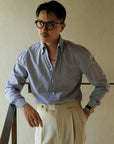Ugentle One-piece Collar CANCLINI Shirt — Blue Pencil Stripe