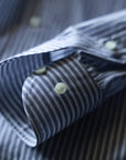 Ugentle One-piece Collar CANCLINI Shirt — Blue Pencil Stripe