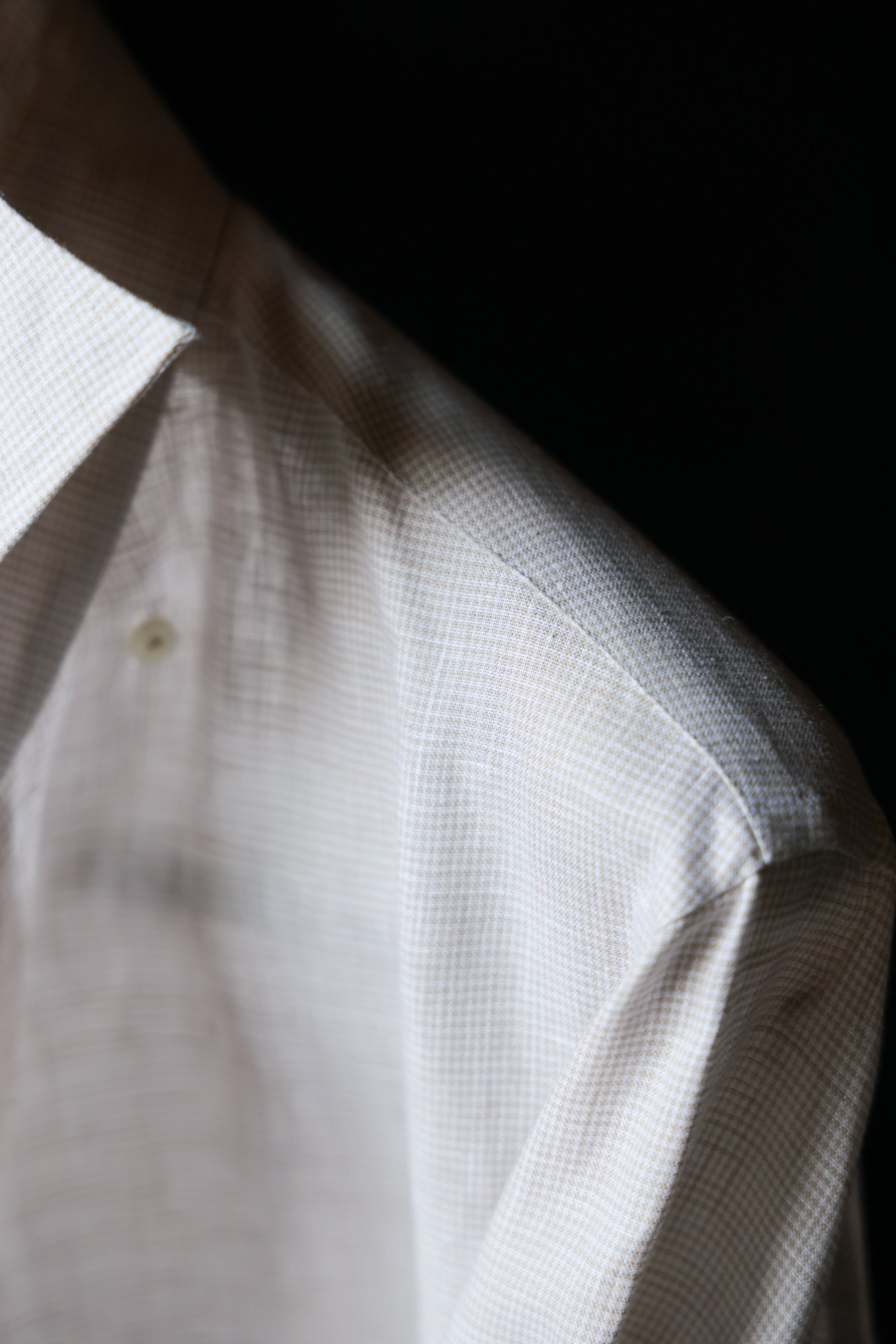 Ugentle Spread Collar Linen Shirt — Neutral