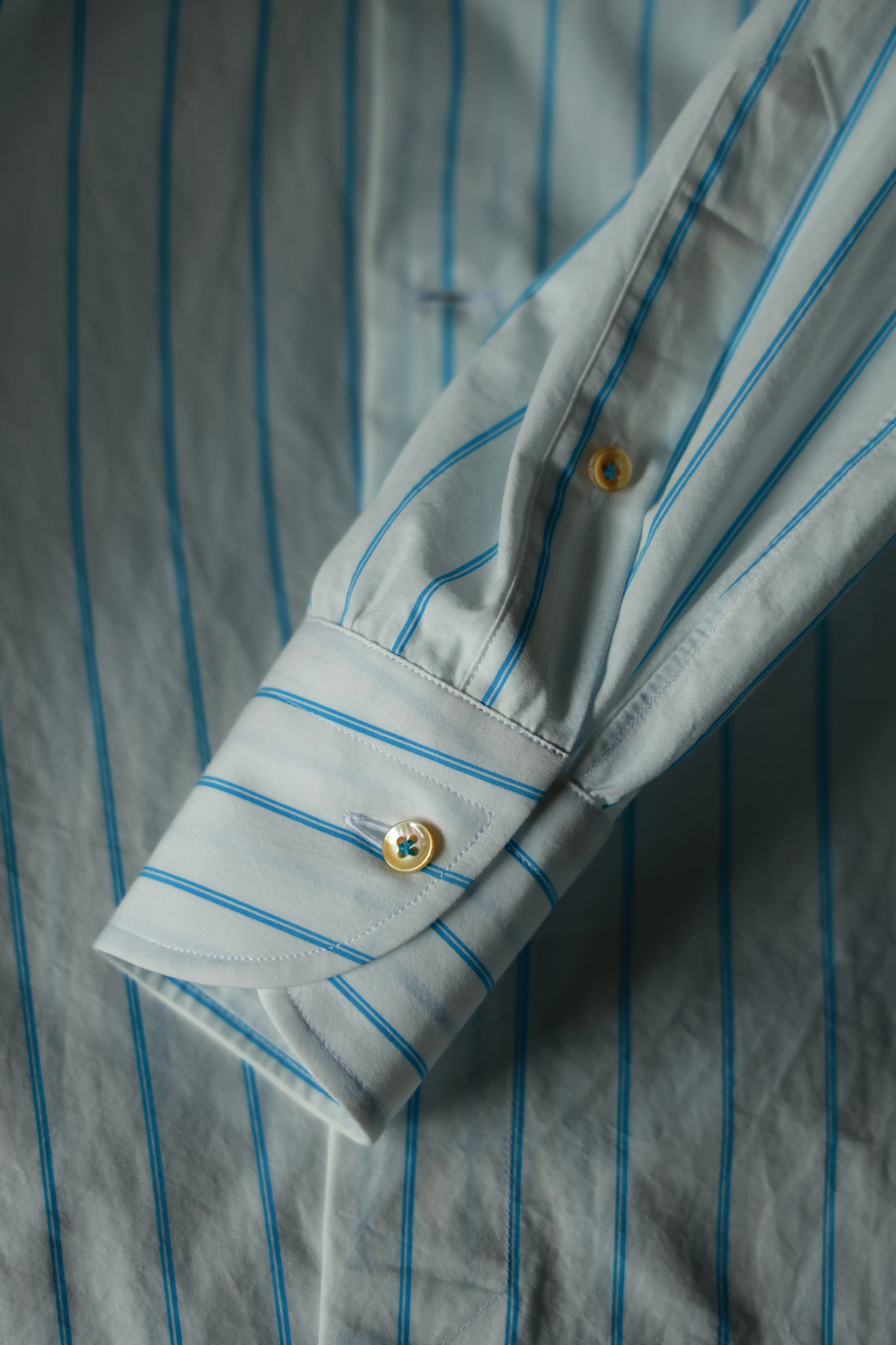 Ugentle Long Point Button Down Collar Shirt — Glacier Stripe