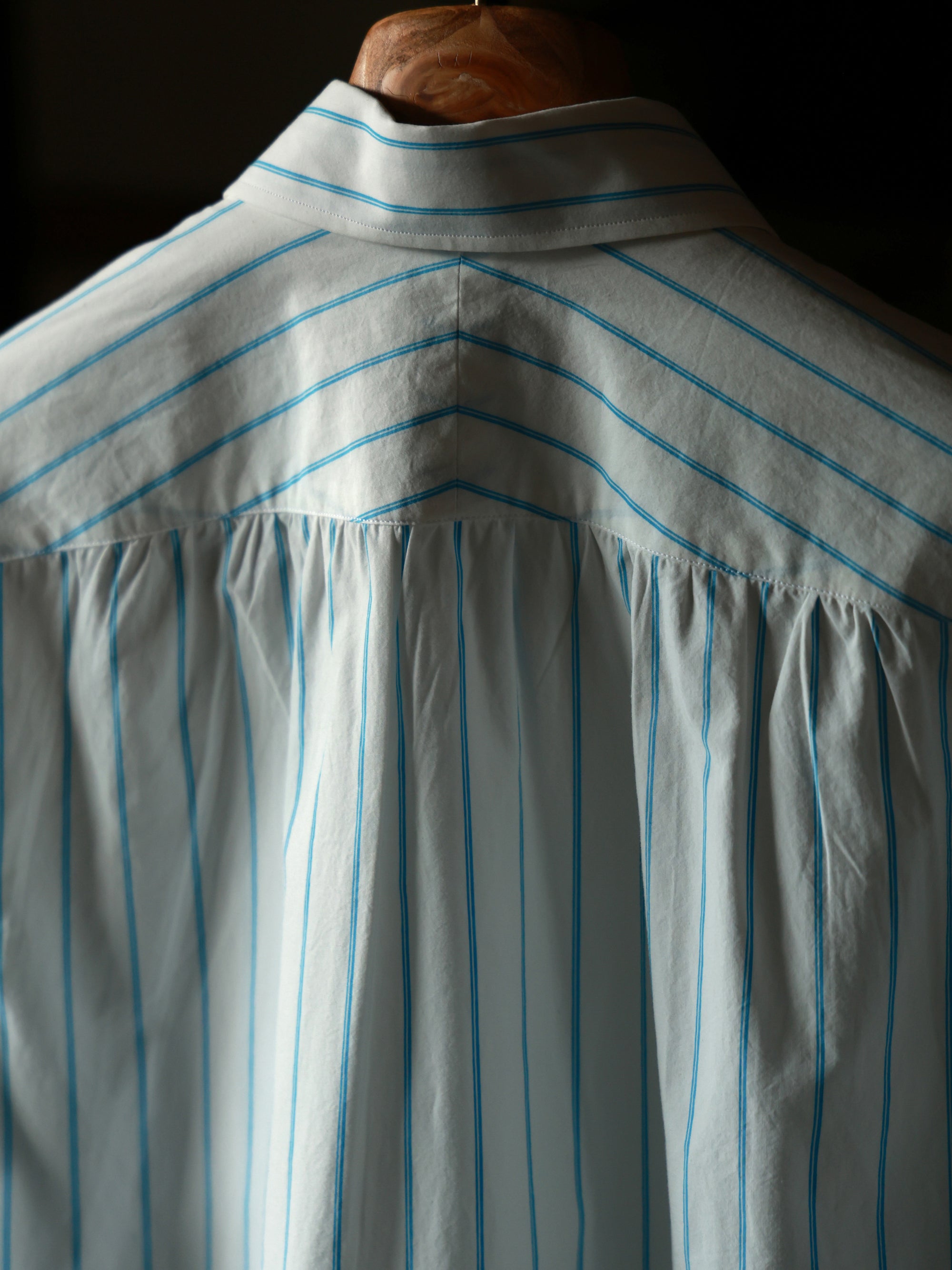 Ugentle Long Point Button Down Collar Shirt — Glacier Stripe