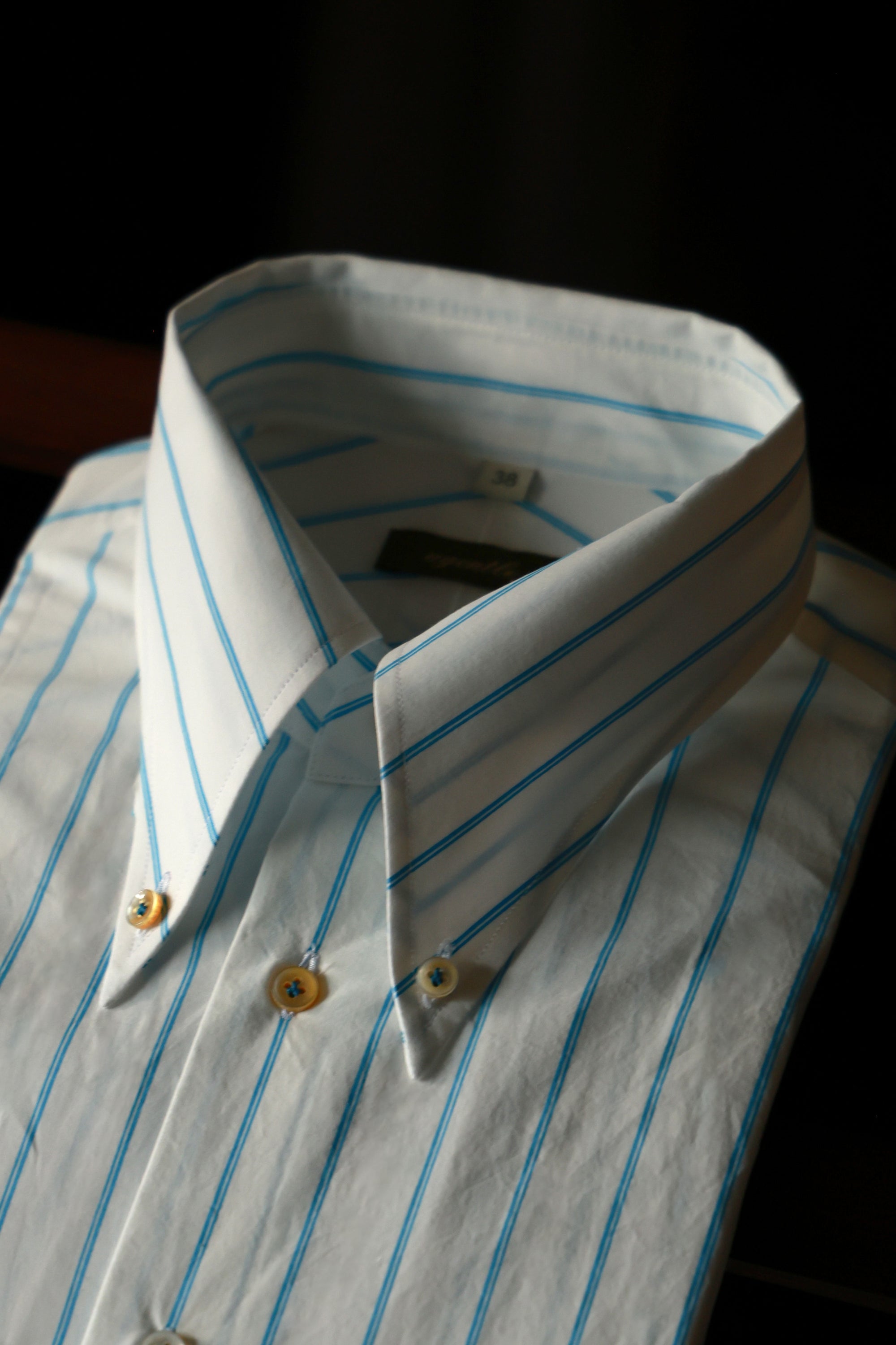 Ugentle Long Point Button Down Collar Shirt — Glacier Stripe