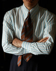 Ugentle Long Point Button Down Collar Shirt — Glacier Stripe