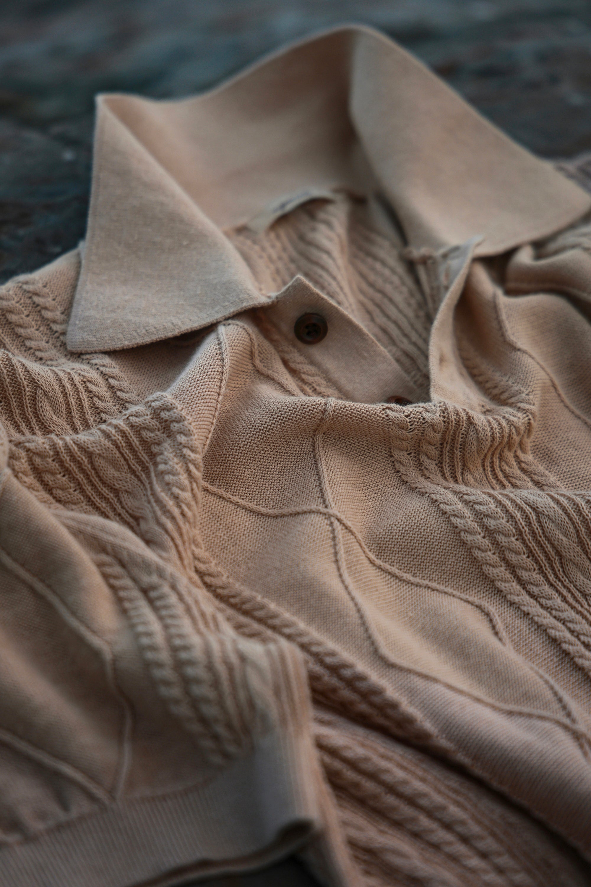 Ugentle Linen/Cotton Knitted Polo Beige