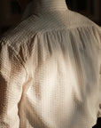 Ugentle One-piece Collar Shirt — Seersucker Beige Pencil Stripe