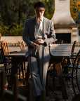 Ugentle One-piece Collar Shirt — Seersucker Grey Pencil Stripe