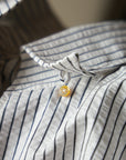 Ugentle One-piece Collar Shirt — Seersucker Grey Pencil Stripe