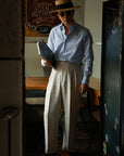 Ugentle Button Down Collar Shirt — Light Blue Wide Stripe