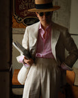 Ugentle Spread Collar Shirt — Pink wide stripe