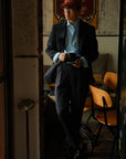 Ugentle Spread Collar Shirt — Glacier wide stripe