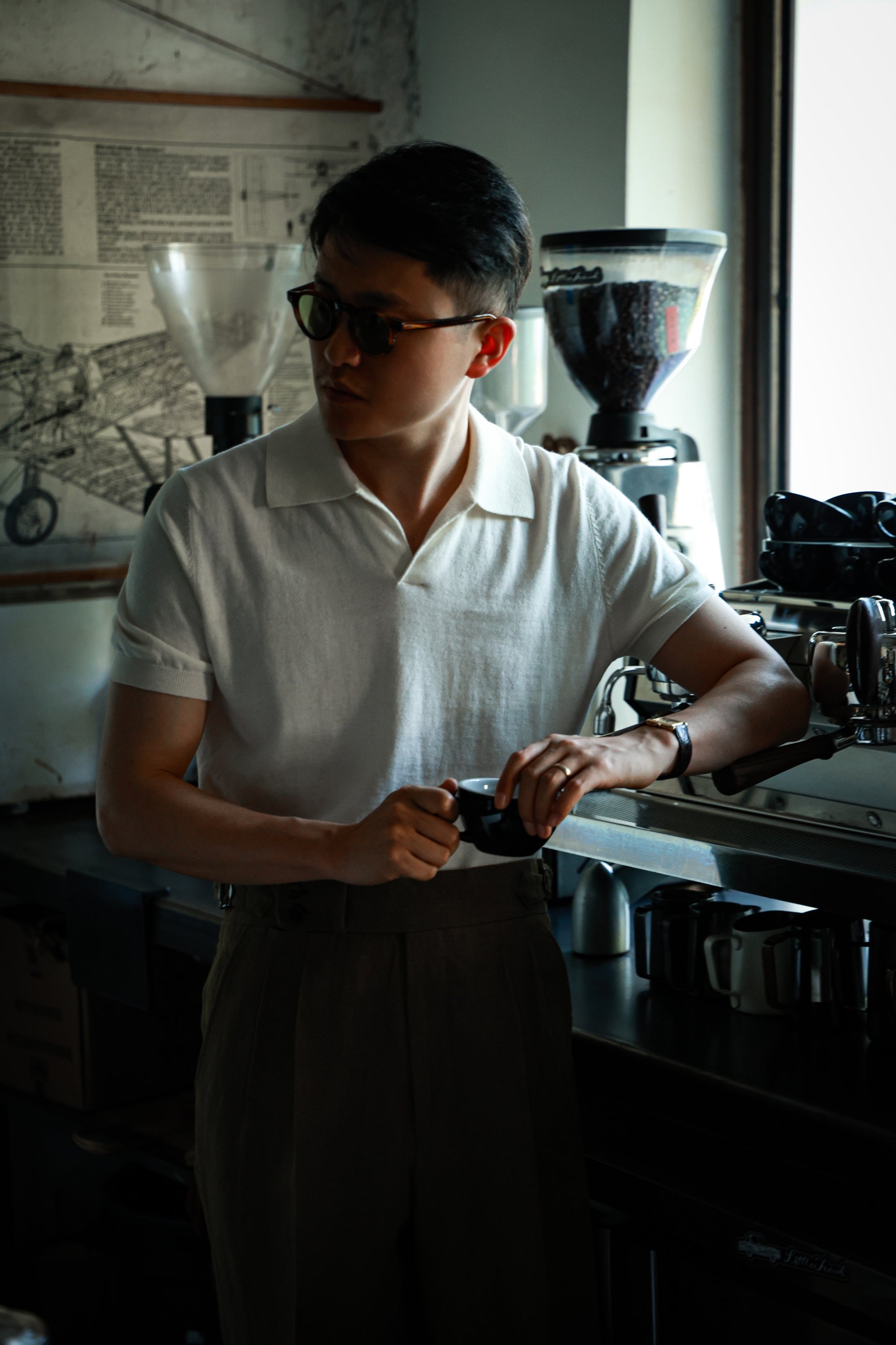 Ugentle Cotton/Cashmere Classic Polo Off White