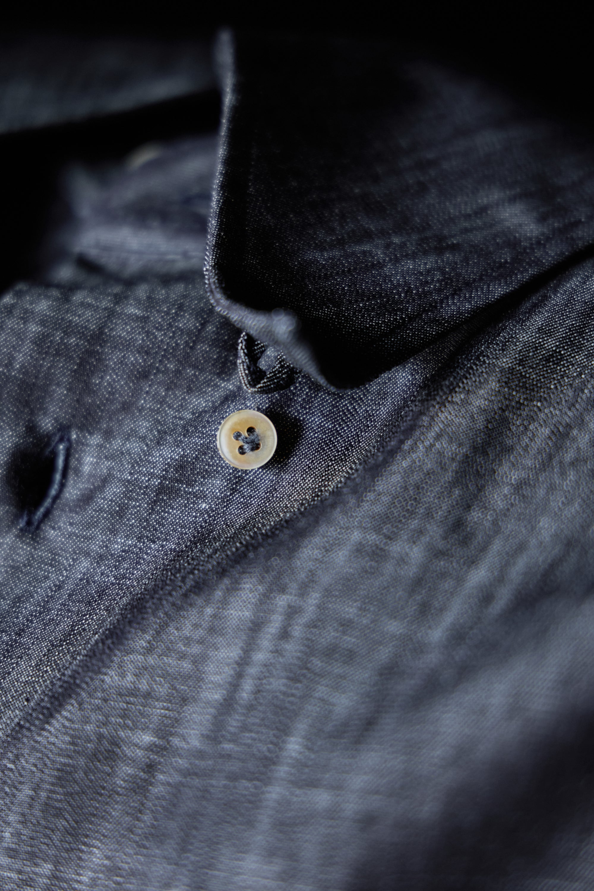 Ugentle Long Point Collar Shirt — Denim