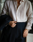 Ugentle Spread Collar Linen Shirt — Bagie