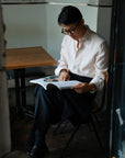 Ugentle Spread Collar Linen Shirt — Bagie