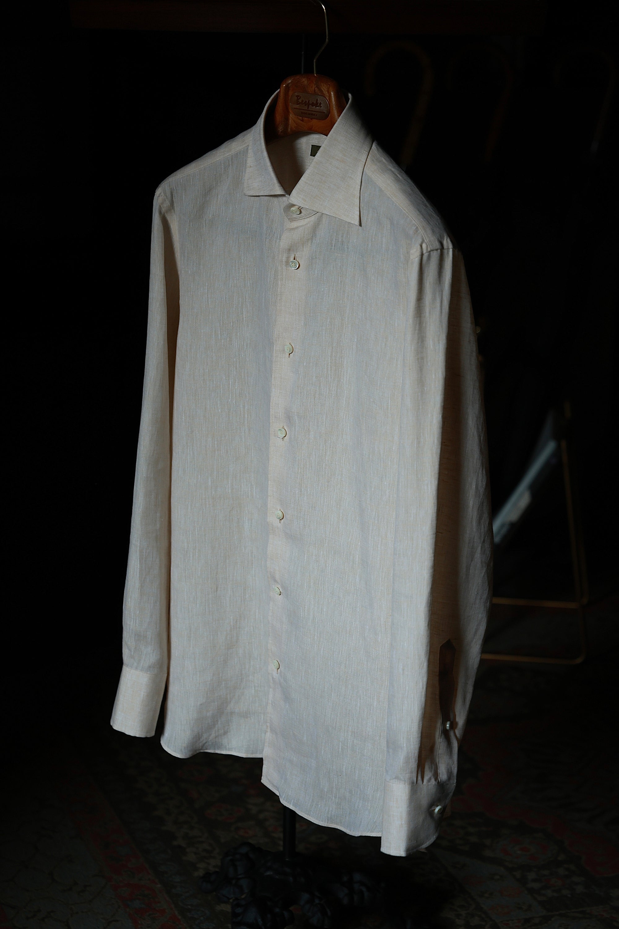 Ugentle Spread Collar Linen Shirt — Bagie