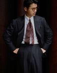 Ugentle Long Point Collar Shirt — Pencil Navy Stripe