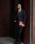 Ugentle Long Point Collar Shirt — Pencil Navy Stripe