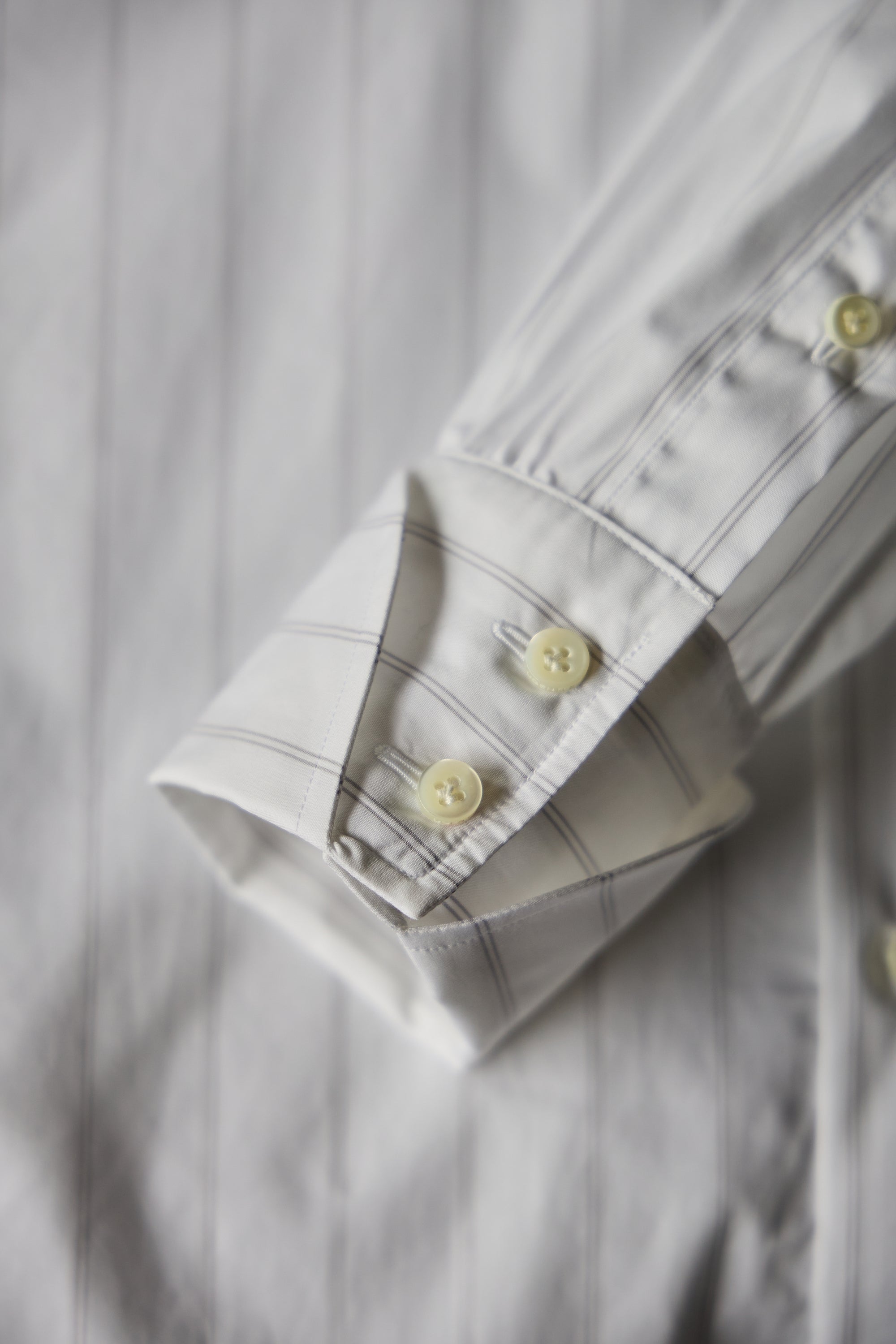 Ugentle Long Point Collar Shirt — Pencil Navy Stripe