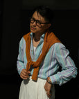 Ugentle One-piece Collar Shirt — Santorini Turquoise stripe