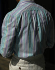 Ugentle One-piece Collar Shirt — Santorini Turquoise stripe