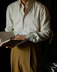 Ugentle Long Point Collar Shirt — Pearl White