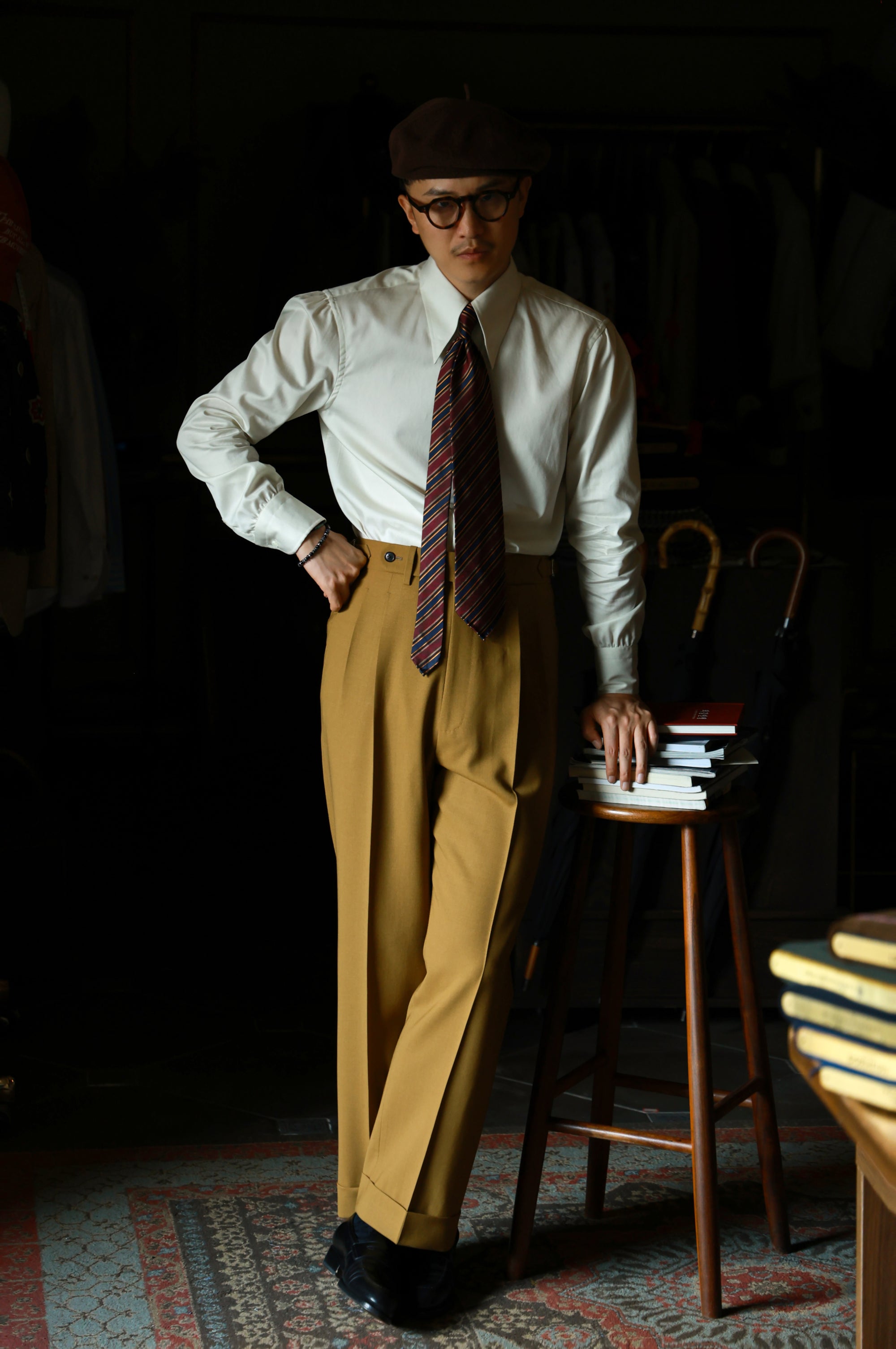 long point collar dress shirts Drake's Cotton-Linen Long Point Collar Shirt