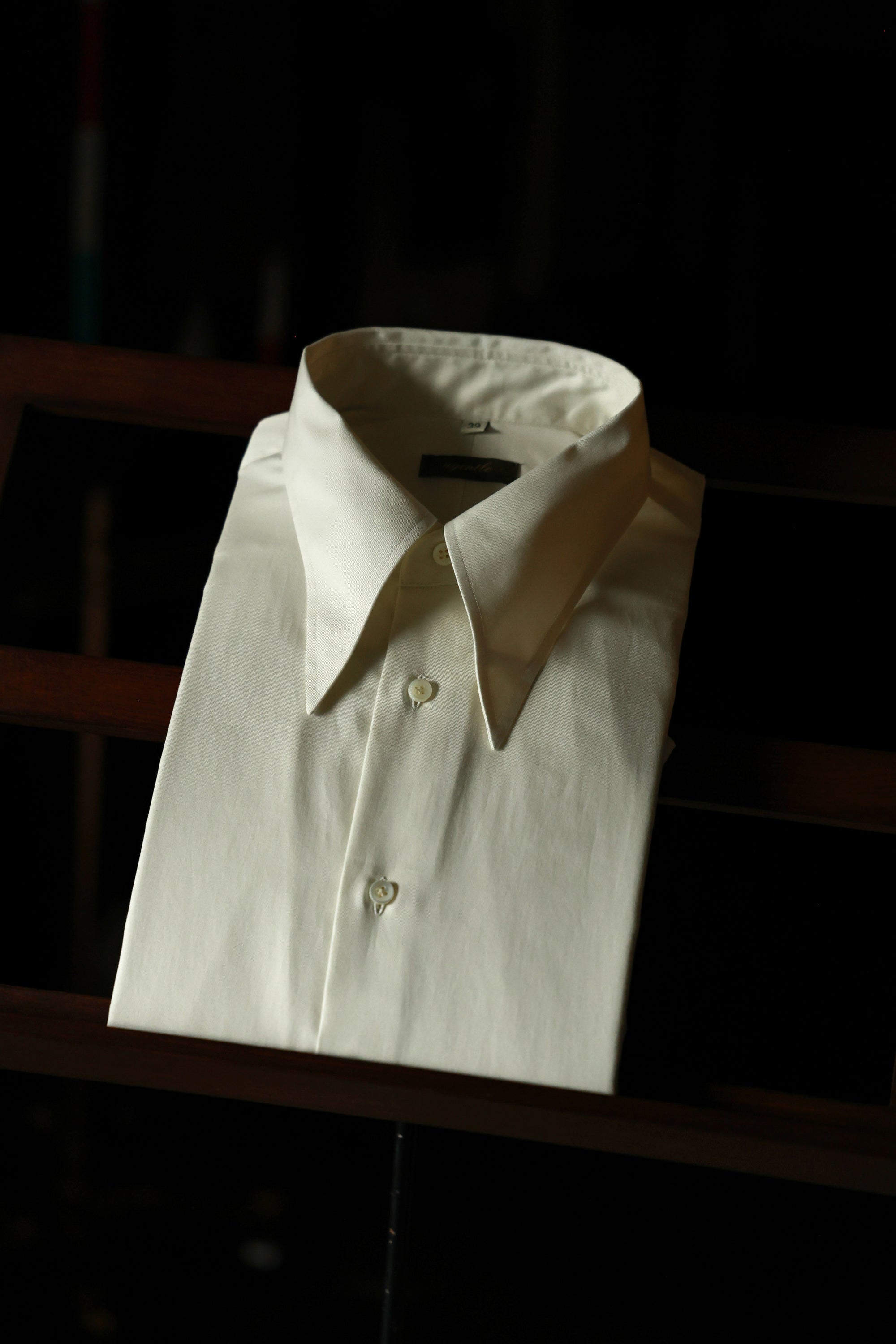 Ugentle Long Point Collar Shirt — Pearl White